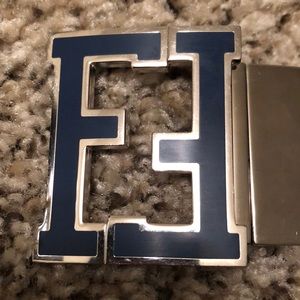 FENDI Zucca College Canvas And Black Leather Belt